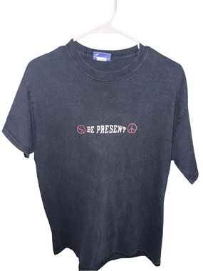 Be Present Black Graphic Short-Sleeve Tee